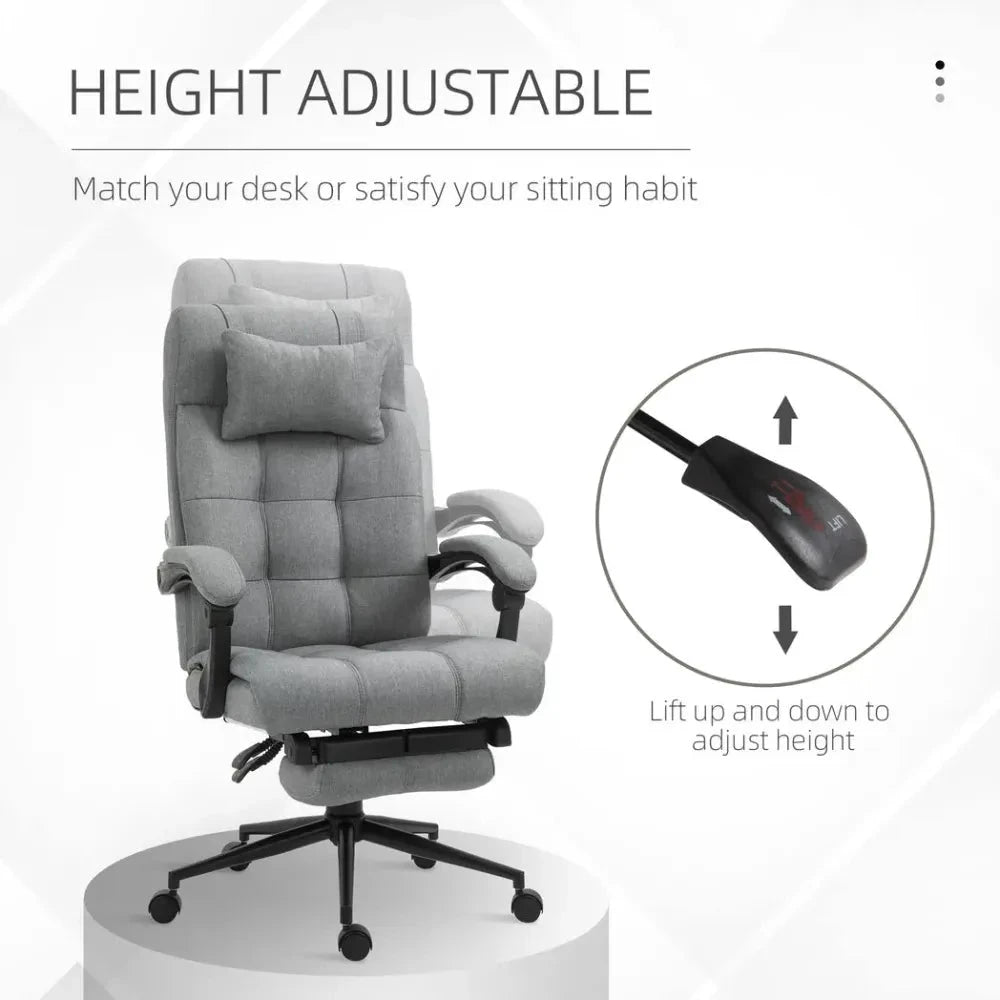 Ergonomic Office Chair Adjustable Height Rolling Swivel w/ Armrest Light Grey by Unbranded