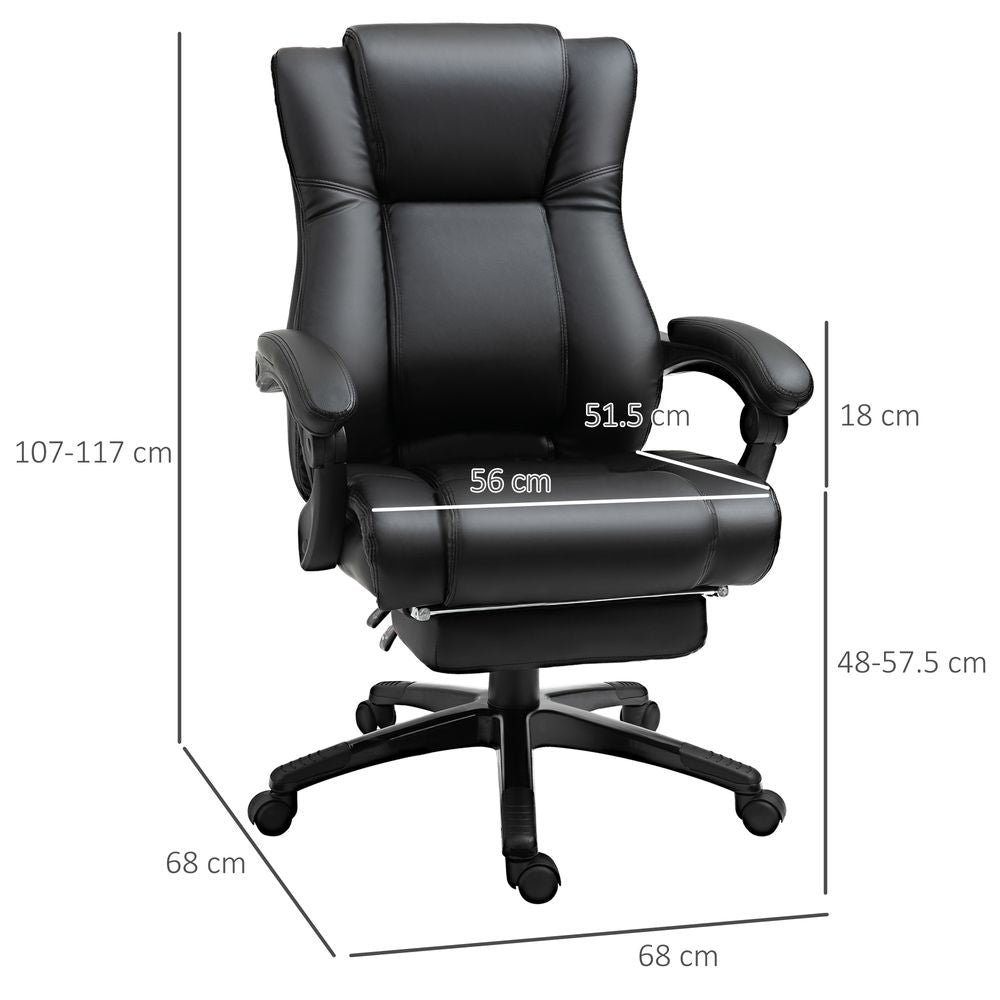 Executive Home Office Chair High Back Recliner, w/ Foot Rest, Black Vinsetto - Office Chair from Unbranded