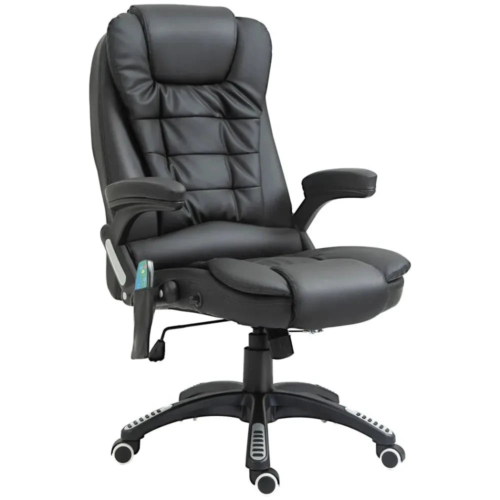 Unbranded Executive Office Chair with Massage and Heat PU Leather Reclining Chair, Black - Office Chair