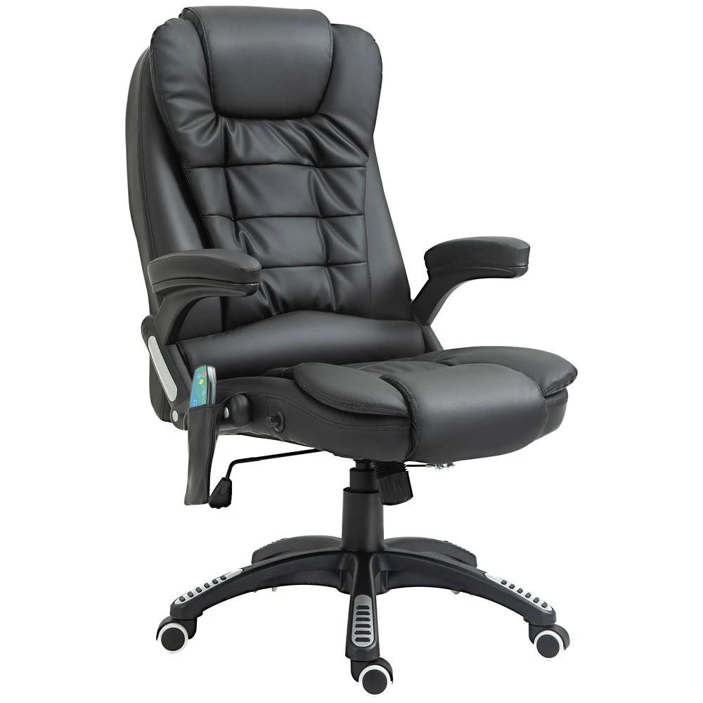 Unbranded Executive Office Chair with Massage and Heat PU Leather Reclining Chair, Black - Office Chair