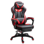Gaming Chair Ergonomic Reclining w/ Manual Footrest Wheels Stylish Office Red - Office Chair from Unbranded