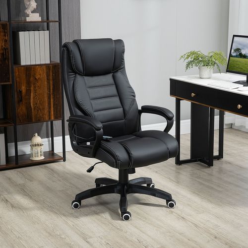 High Back 6 Points Vibration Massage Executive Office Chair, Black Vinsetto - Office Chair from Unbranded