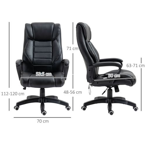High Back 6 Points Vibration Massage Executive Office Chair, Black Vinsetto - Office Chair from Unbranded