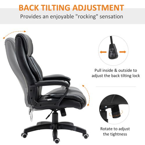 High Back 6 Points Vibration Massage Executive Office Chair, Black Vinsetto - Office Chair from Unbranded
