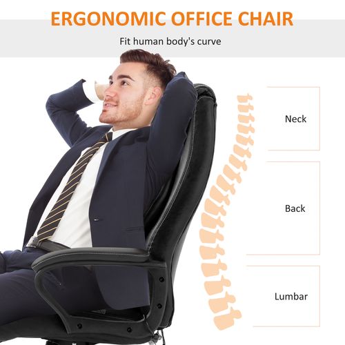 High Back 6 Points Vibration Massage Executive Office Chair, Black Vinsetto - Office Chair from Unbranded