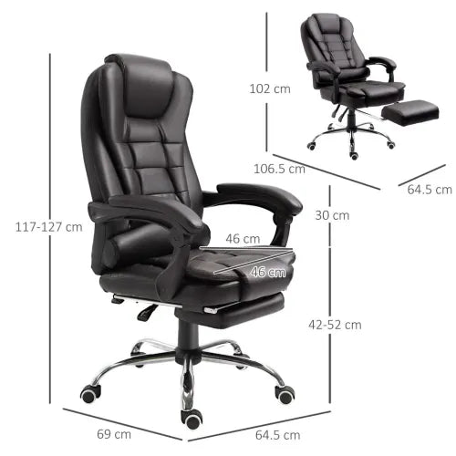 High Back Executive Office Chair Reclining Computer Chair w/ Swivel Wheel Brown - Office Chair from Unbranded