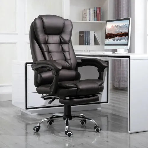 High Back Executive Office Chair Reclining Computer Chair w/ Swivel Wheel Brown - Office Chair from Unbranded