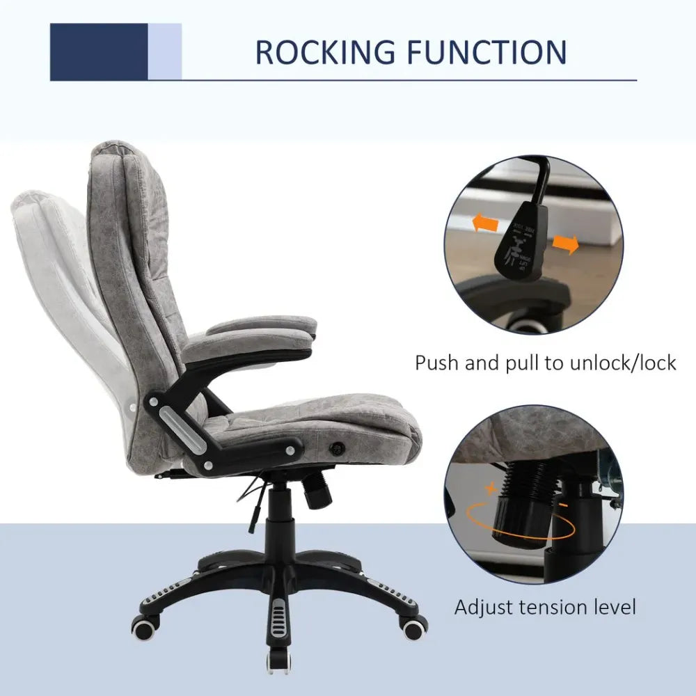 High Back Home Office Chair Computer Desk Chair w/ Arms Swivel Wheels Grey - Office Chair from Unbranded