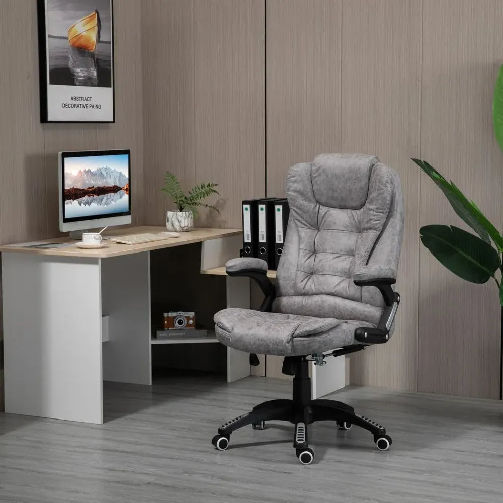 High Back Home Office Chair Computer Desk Chair w/ Arms Swivel Wheels Grey - Office Chair from Unbranded
