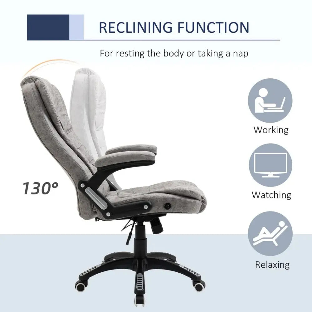 High Back Home Office Chair Computer Desk Chair w/ Arms Swivel Wheels Grey - Office Chair from Unbranded