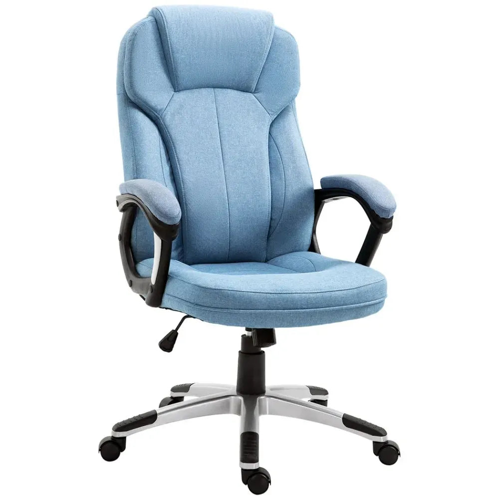 High Back Home Office Chair Height Adjustable Computer Chair w/ Armrests, Blue - Office Chair from Unbranded