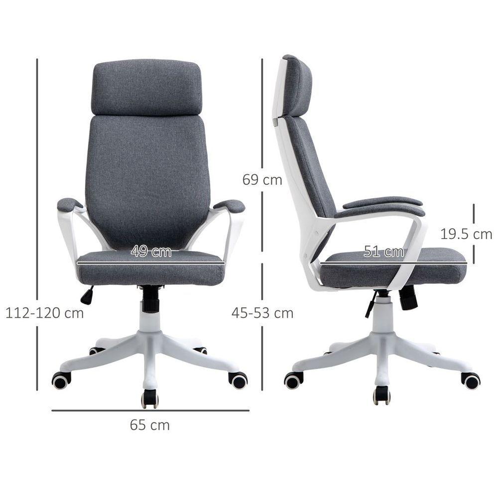 High Back Swivel Office Chair with Lumbar Back Support, Adjustable Height - Office Chair from Unbranded