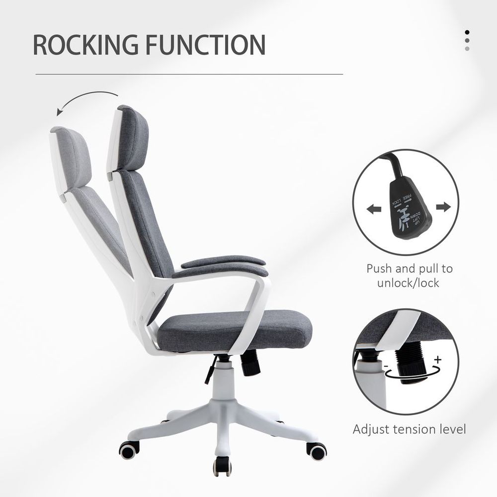 High Back Swivel Office Chair with Lumbar Back Support, Adjustable Height - Office Chair from Unbranded