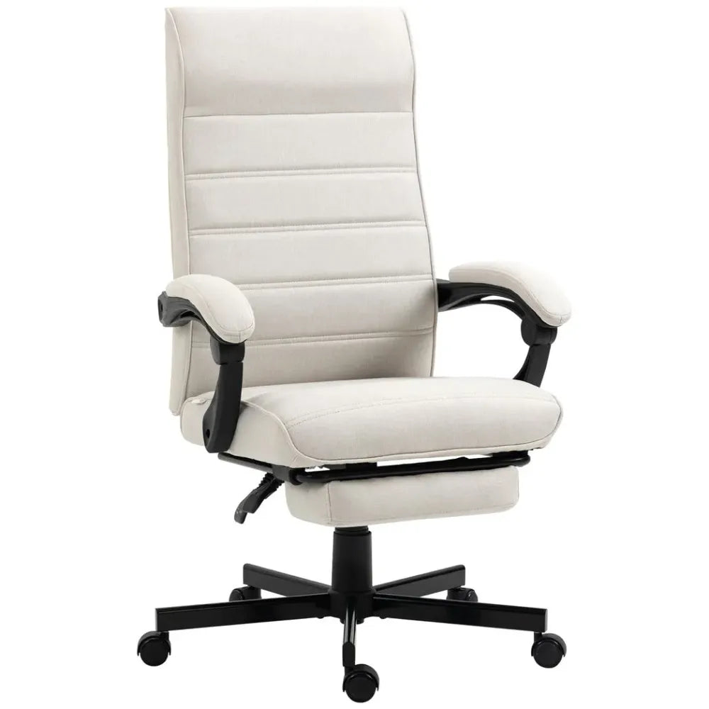 Home Office Chair High-Back Reclining Chair for Bedroom Study Living Room White - Office Chair from Unbranded