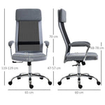 Office Chair Mesh High Back Swivel Task Home Desk Chair w/ Arm, Grey Vinsetto by Unbranded