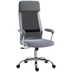 Office Chair Mesh High Back Swivel Task Home Desk Chair w/ Arm, Grey Vinsetto by Unbranded