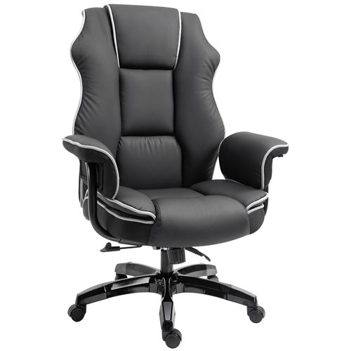 Piped PU Leather Padded High-Back Computer Office Gaming Chair Black Vinsetto - Office Chair from Unbranded