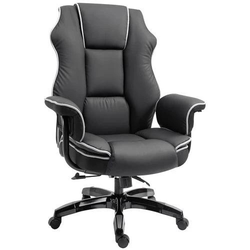 Unbranded Piped PU Leather Padded High-Back Computer Office Gaming Chair Black Vinsetto - Office Chair