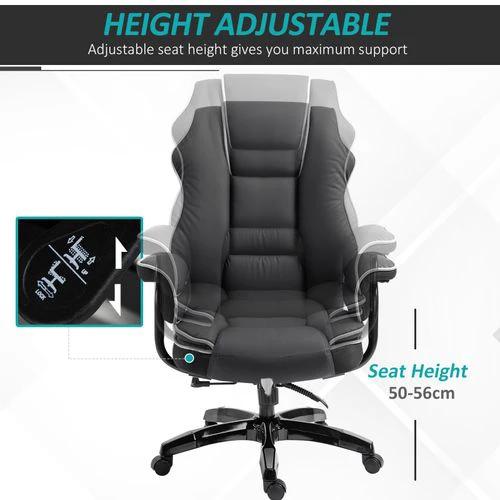 Unbranded Piped PU Leather Padded High-Back Computer Office Gaming Chair Black Vinsetto - Office Chair