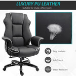 Unbranded Piped PU Leather Padded High-Back Computer Office Gaming Chair Black Vinsetto - Office Chair