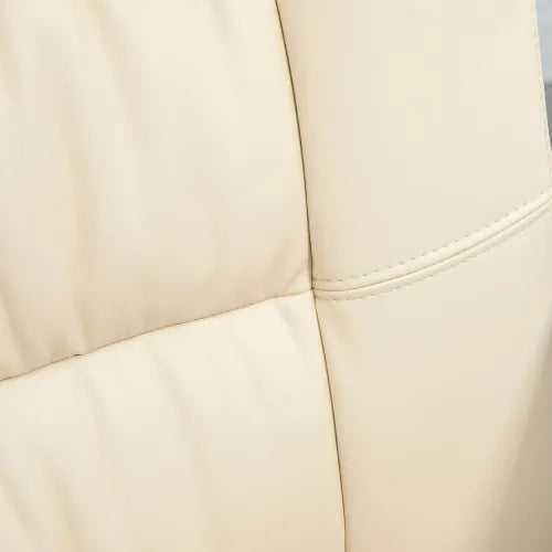 PU Leather Executive Office Chair High Back Height Adjustable Desk Chair, Beige - Office Chair from Unbranded