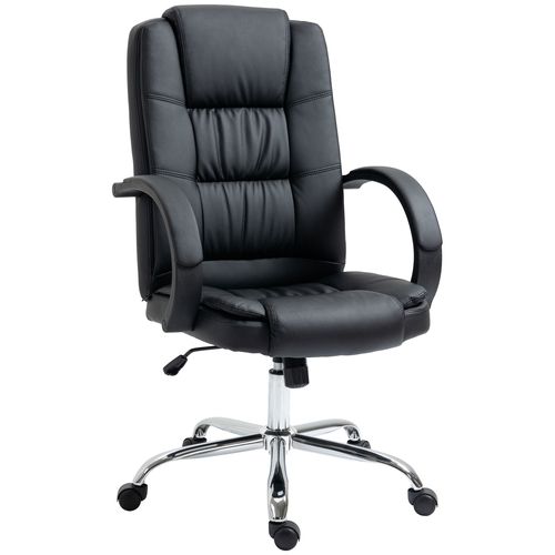 PU Leather Executive Office Chair High Back Height Adjustable Desk Chair, Black - Office Chair from Unbranded