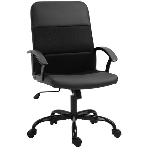 PVC Leather & Mesh Panel Blend Office Chair Swivel Seat w/ Padding Ergonomic - Office Chair from Unbranded