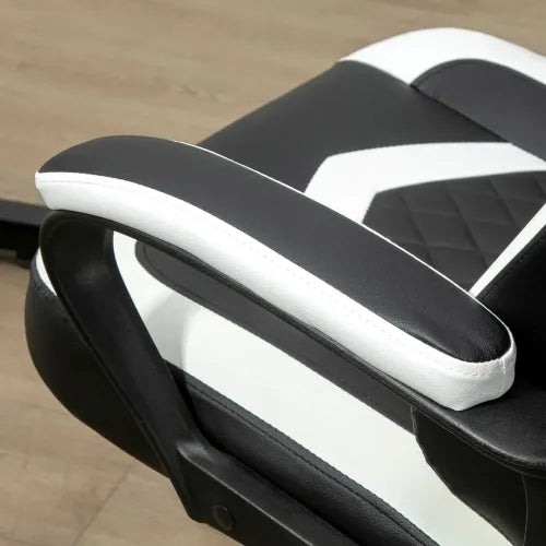 Racing Gaming Chair w/ Lumbar Support, Headrest, Gamer Office Chair, Black White - Office Chair from Unbranded