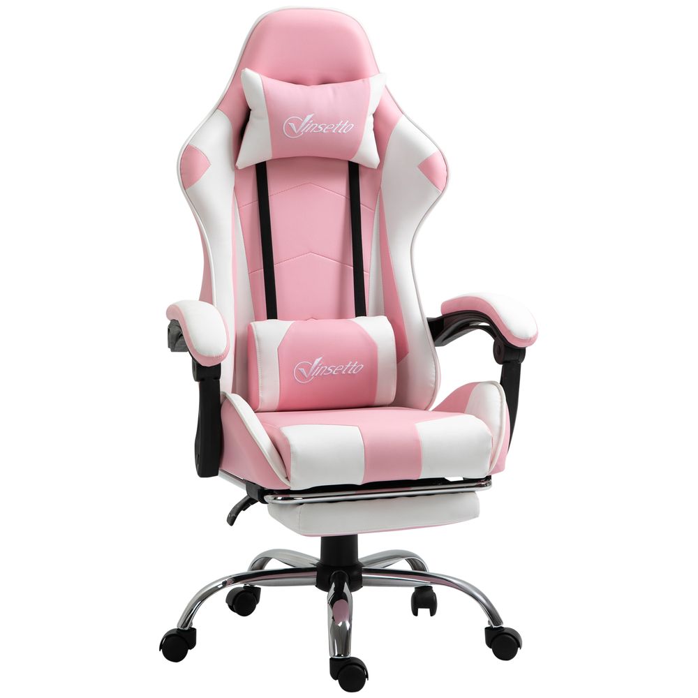 Racing Gaming Chair w/ Lumbar Support, Home Office Desk Gamer Recliner, Pink - Office Chair from Unbranded