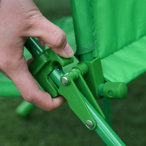 Foldable Patio Kids Metal Picnic Table w/ Frog Umbrella Green 4-piece - Picnic Tables from Unbranded