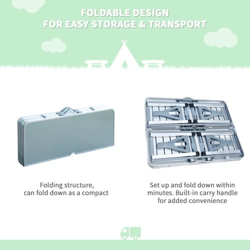 Portable Folding Trestle Camping Picnic Table Outdoor Chair Stools Outsunny - Picnic Tables from Unbranded