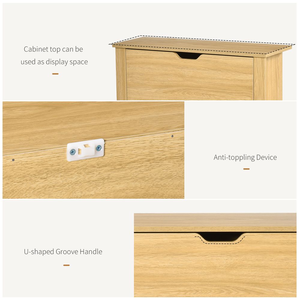 12-Shoe Storage Cabinet 4 Shelves 2 Drawers Tabletop 4 Legs Brown - Shoe Storage from Unbranded