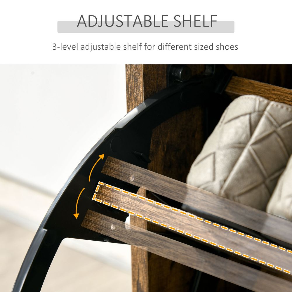 Shoe Cabinet Entryway Rack with 3 Flip Drawers Adjustable for 18 Pairs - Shoe Storage from Unbranded