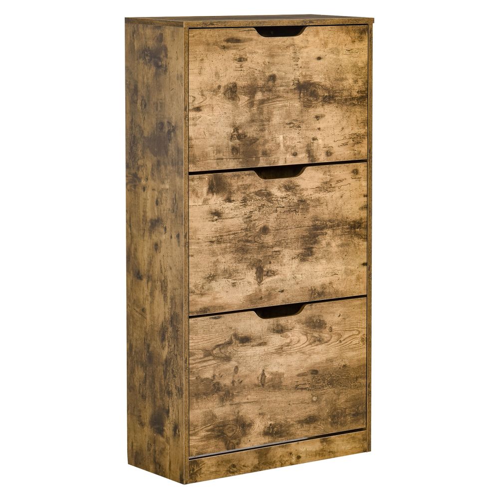 Shoe Cabinet Entryway Rack with 3 Flip Drawers Adjustable for 18 Pairs - Shoe Storage from Unbranded