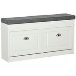 Unbranded Shoe Storage Bench with Seat Cushion Cabinet Organizer with 2 Drawers - Uncategorized Shoe Storage