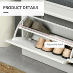 Unbranded Shoe Storage Bench with Seat Cushion Cabinet Organizer with 2 Drawers - Uncategorized Shoe Storage