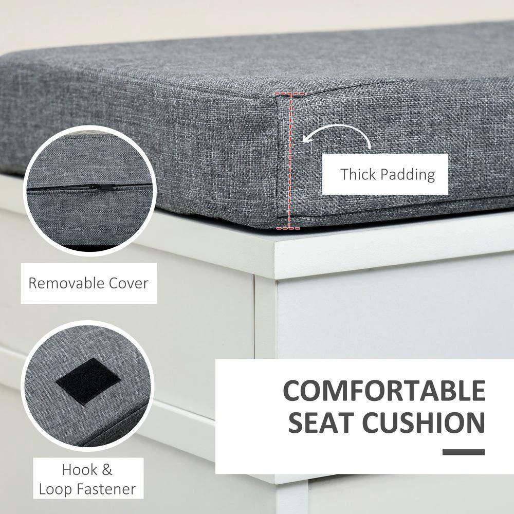 Shoe Storage Bench with Seat Cushion Cabinet Organizer with 2 Drawers by Unbranded