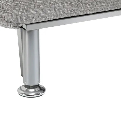 Single Sofa Bed Folding Chair Bed w/ Steel Frame Padding Pillow Grey, Silver - Sofa Bed from Unbranded