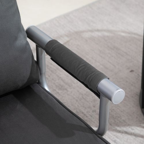 Sofa Bed Foldable Portable Armchair Sleeper Lounge  Pillow Dark Grey - Sofa Bed from Unbranded