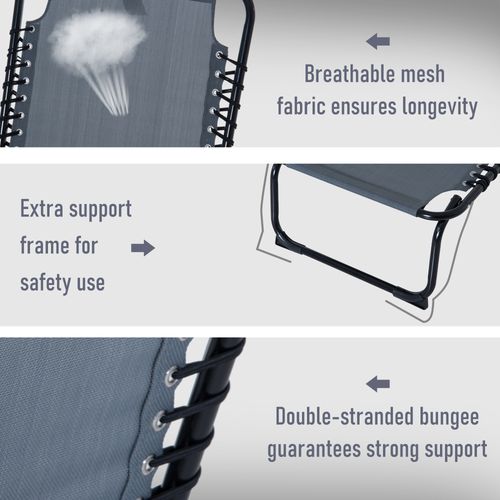 Foldable Sun Lounger Deck Beach Reclining Seat Bed Garden Chair Outsunny - Sun Lounger from Unbranded