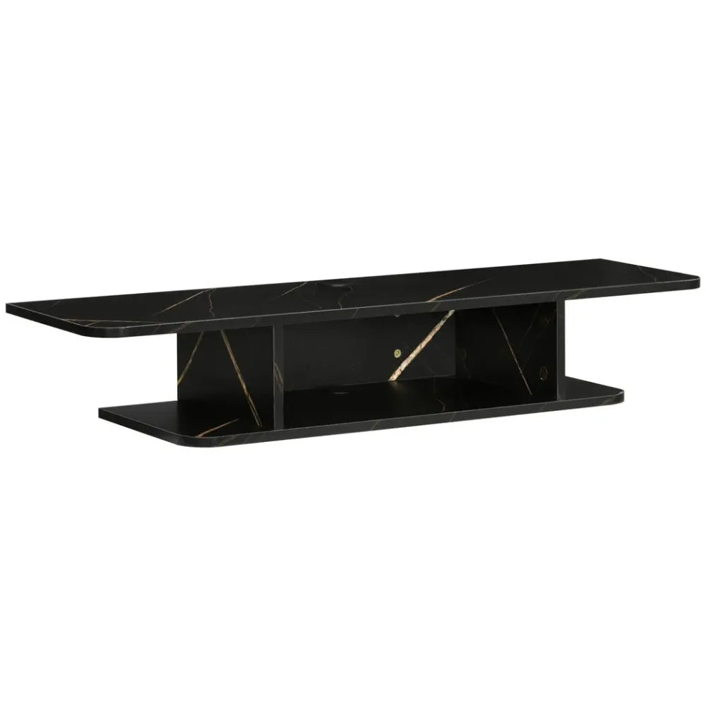 Floating TV Unit Stand Wall Mount Media Console with Storage Shelf, Black - TV Unit from Unbranded
