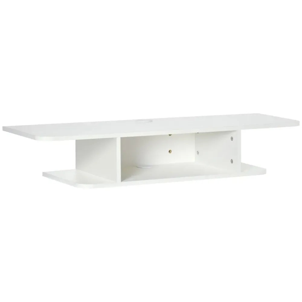 Floating TV Unit Stand Wall Mount Media Console with Storage Shelf, White - TV Unit from Unbranded