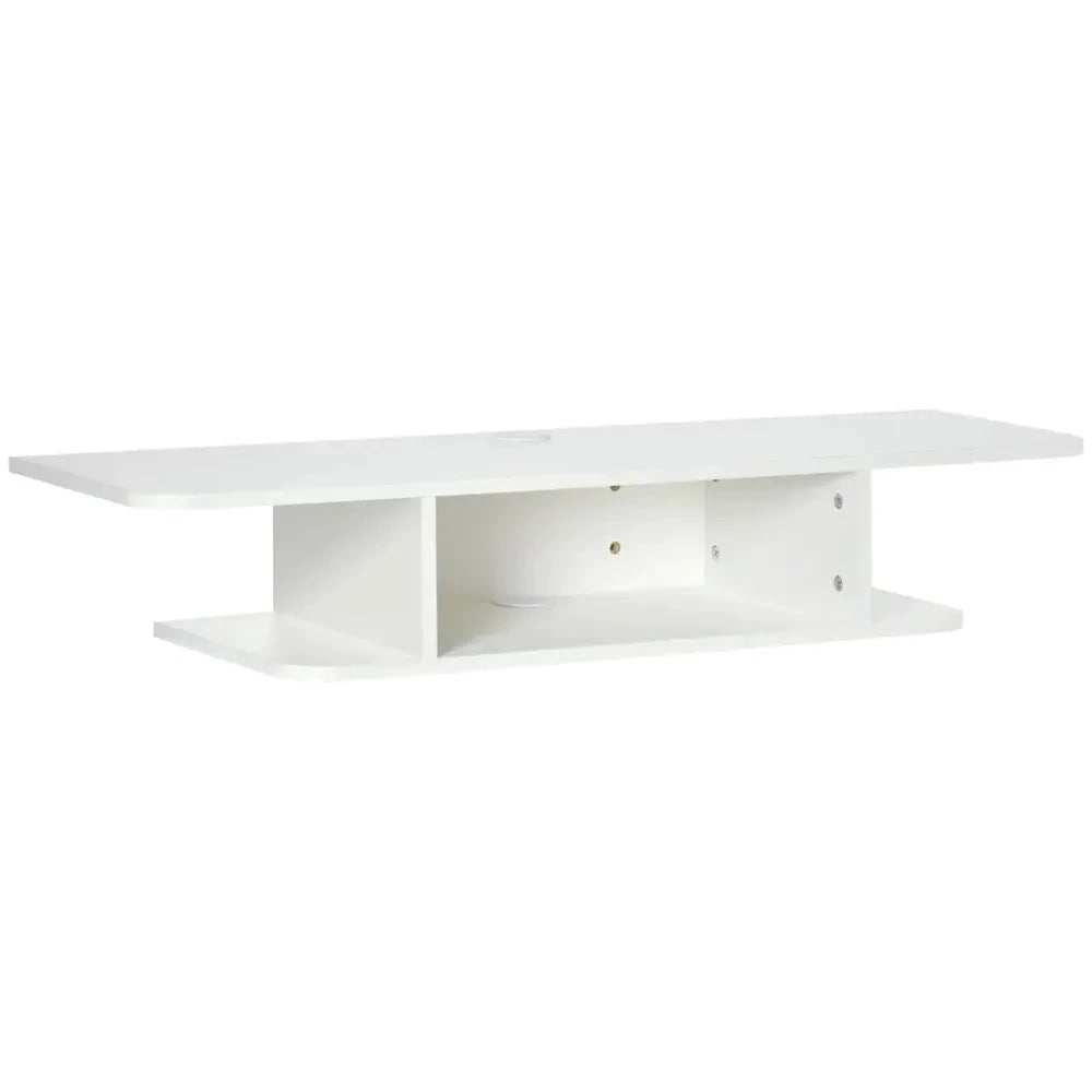 Unbranded Floating TV Unit Stand Wall Mount Media Console with Storage Shelf, White - Uncategorized TV Unit