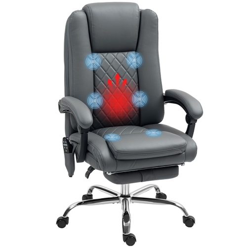 Experience relaxation with the HOMCOM PU Leather Massage Office Chair, featuring reclining and vibration modes for comfort-seeking professionals.