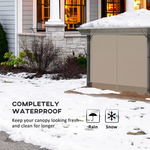 Outsunny Waterproof Gazebo Protective Cover 3 x 3 M with Secure Pull Cord Fastening for Outdoor Canopy Protection - Gazebos