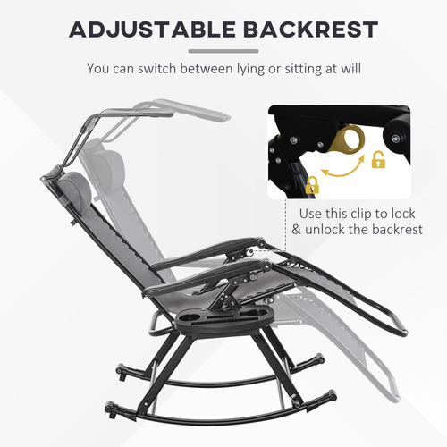Folding Recliner Chair with Adjustable Backrest and Zero-Gravity Design for Outdoor Relaxation - Home Symphony