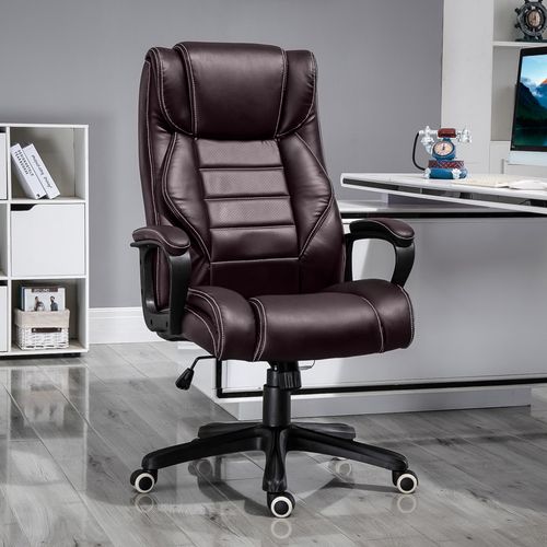 High Back 6 Points Vibration Massage Executive Office Chair, Brown Vinsetto offers stylish comfort for your workspace.