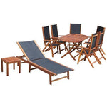 vidaXL vidaXL 9 Piece Outdoor Dining Set with Cushions Solid Acacia Wood - Garden Set