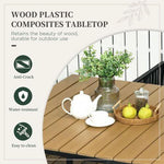 Outsunny 5-PC Rattan Dining Set, 4-seater Rattan Cube Dining Sets w/ Space-saving Design - Garden Set