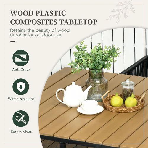 Outsunny 5-PC Rattan Dining Set, 4-seater Rattan Cube Dining Sets w/ Space-saving Design - Garden Set